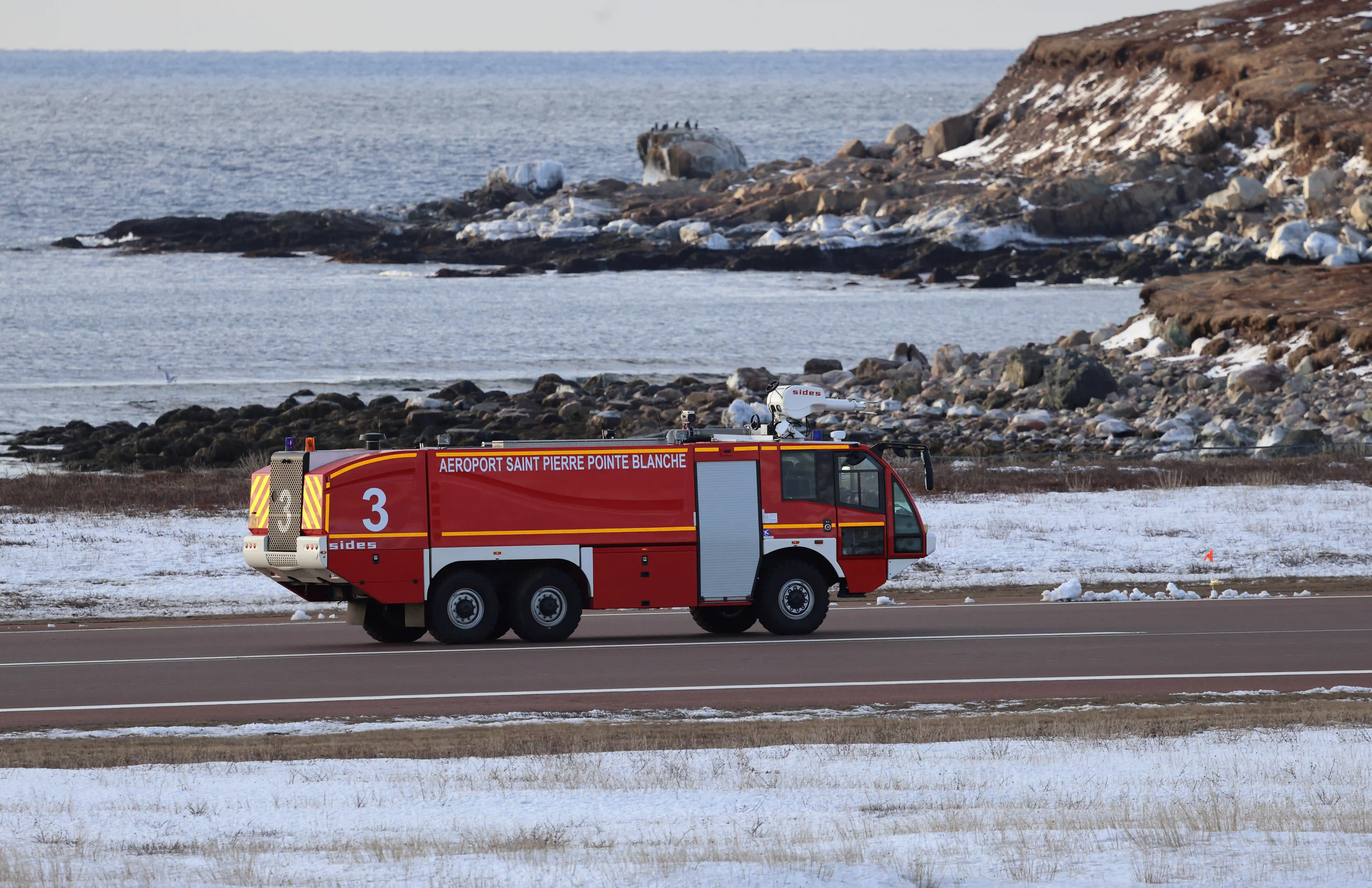 Camion pompier sur la piste
